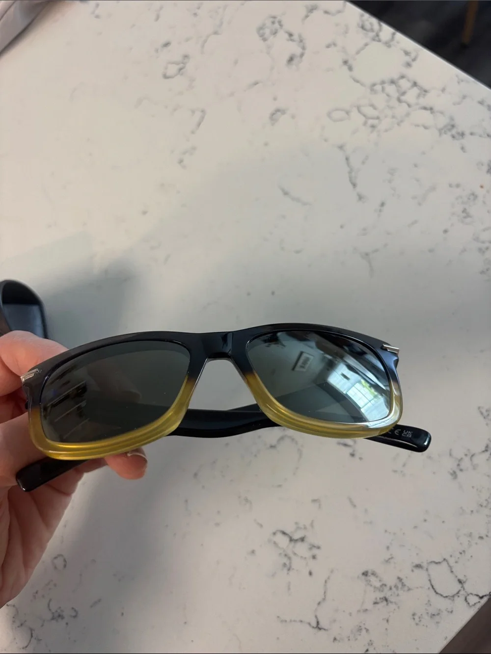 Dior Sunglasses - Black and Yellow like new condition